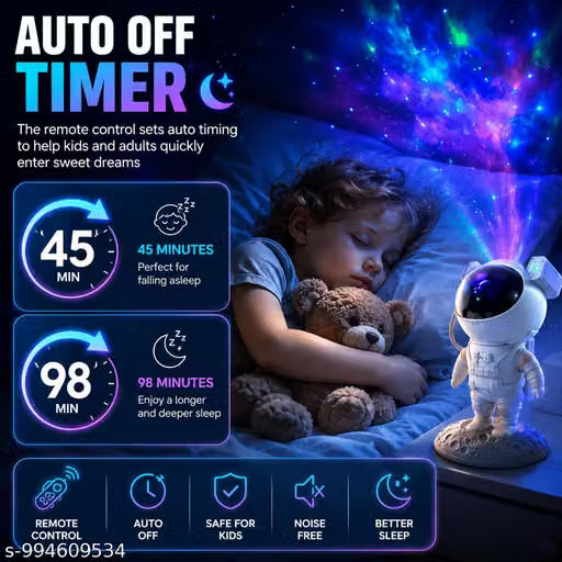 Astronaut Galaxy Star Projector Night Light – 360° Rotation Magnetic Head Nebula Lamp with Remote Control for Bedroom Ceiling Decor & Gifting (9.5 Inch)