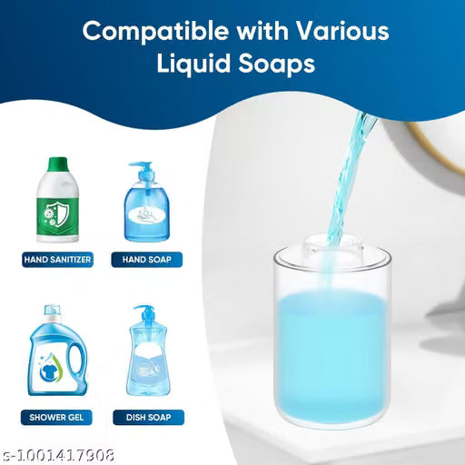 Premium white Liquid Soap Dispenser for Bathroom & Kitchen | Refillable Hand Wash, Dishwash & Sanitizer Pump Bottle | Stylish Durable Plastic Soap Pump