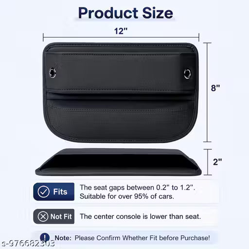 Universal Car Seat Gap Storage Organizer – Leather Side Pocket for Phone, Wallet, Cards & Car Keys