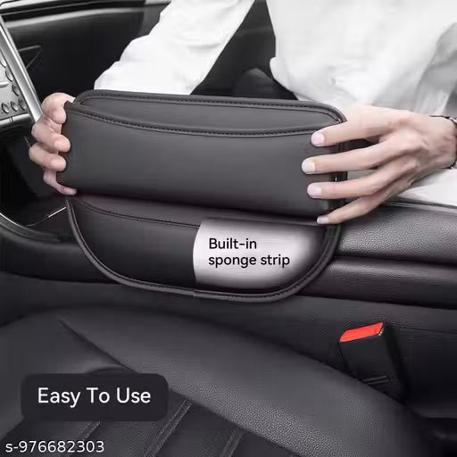 Universal Car Seat Gap Storage Organizer – Leather Side Pocket for Phone, Wallet, Cards & Car Keys