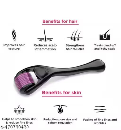 Premium Derma Roller 0.5mm 540 Micro Needles For Hair Growth, Acne Scars Removal (1 g)