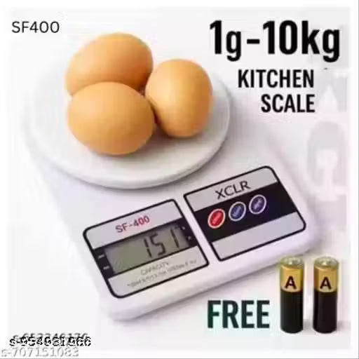 Electronic Digital 1Gram-10 Kg Weight Scale Lcd Kitchen Weight Scale Machine Measure for measuring fruits,shop,Food,Vegetable,weight machine Weighing Scale for grocery,shop,jewellery, Weighing scale (White