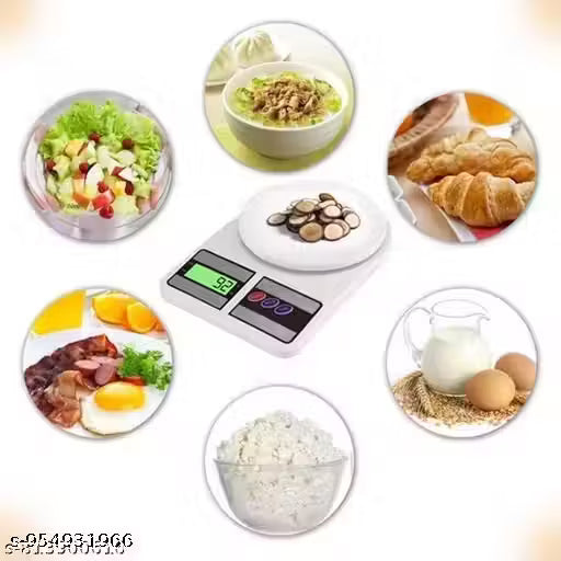 Electronic Digital 1Gram-10 Kg Weight Scale Lcd Kitchen Weight Scale Machine Measure for measuring fruits,shop,Food,Vegetable,weight machine Weighing Scale for grocery,shop,jewellery, Weighing scale (White