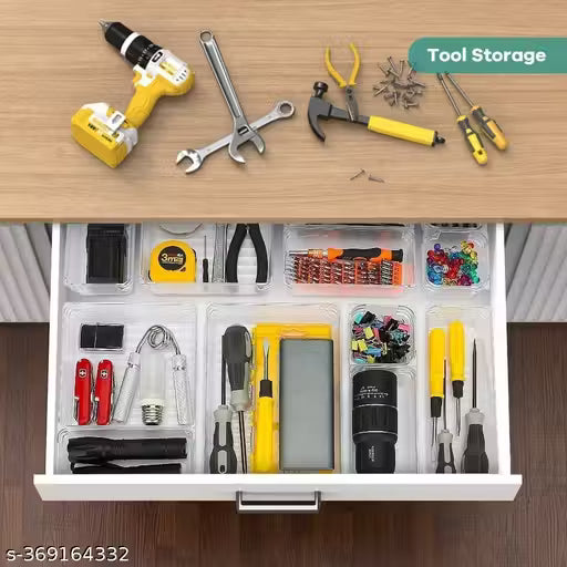 Kepzell 16 Pcs Drawer Divider Trays for Makeup, Jewelries, cosmetics, Utensils in Bedroom Dresser, Office and Kitchen & bathroom