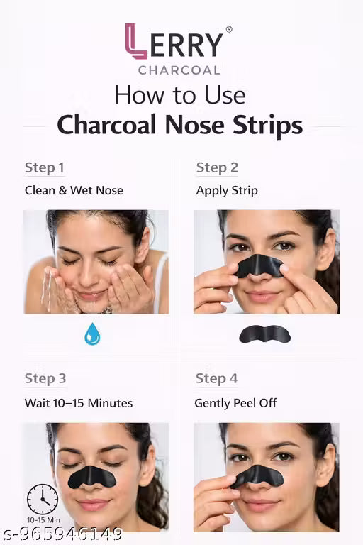 Natural Charcoal Nose Strips Pack of 10 – Oil & Blackhead Control