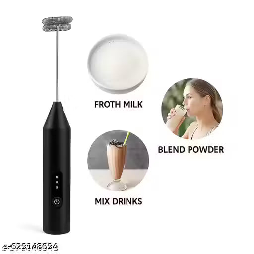 WAPPLER Coffee Frother Rechargeable Hand Blender – USB Milk Frother with Stand for Lattes, Cappuccinos & Matcha Electric Whisk with USB Cable, Stand & Manual for Coffee Lovers