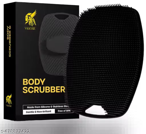 Silicone Body Scrubber Exfoliating Body Brush For Men Women Lathers Well Easy to Clean More Hygienic Shower Scrubber For Body Face Scrubber For Sensitive Skin Body Buffer 1 Pack (Black)