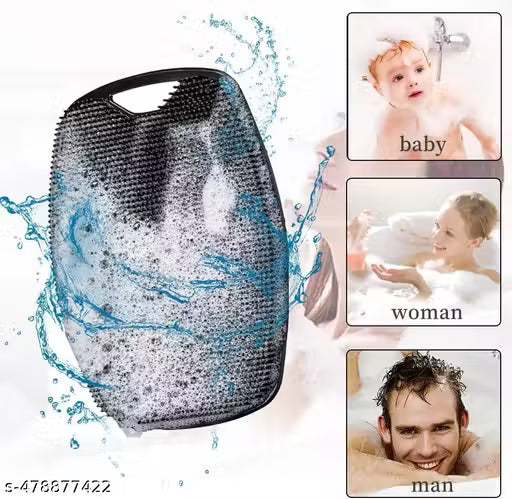 Silicone Body Scrubber Exfoliating Body Brush For Men Women Lathers Well Easy to Clean More Hygienic Shower Scrubber For Body Face Scrubber For Sensitive Skin Body Buffer 1 Pack (Black)